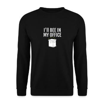 Funny Beekeeper Design I'll BEE in My Office with - Unisex Sweatshirt - black - Front - Alina (178cm) & Michal (187cm)
