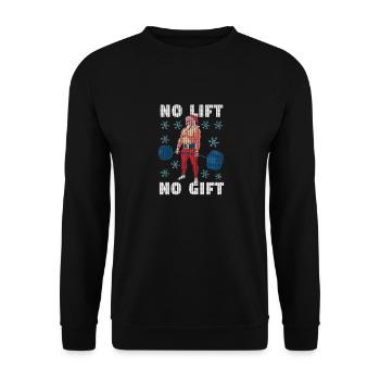 Christmas Pyjamas Workout Gym Santa Claus No - Unisex Sweatshirt - black - Front - Alina (178cm) & Michal (187cm)