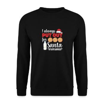 Je mets toujours pour le Père Noël Noël effronté - Sweat-shirt Unisexe - noir - Devant - Alina (178cm) & Michal (187cm)