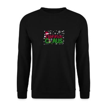 Nonna Claus Santa Grandma drôle pyjama de Noël - Sweat-shirt Unisexe - noir - Devant - Alina (178cm) & Michal (187cm)