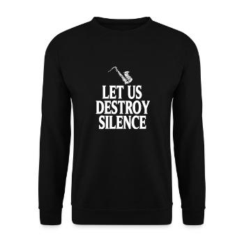 Let Us Destroy Silence Drôle De Jazz Player T-Shirt - Sweat-shirt Unisexe - noir - Devant - Alina (178cm) & Michal (187cm)