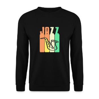 Retro Vintage JAZZ Awesome Designs For Jazz Lovers - Unisex Sweatshirt - black - Front - Alina (178cm) & Michal (187cm)