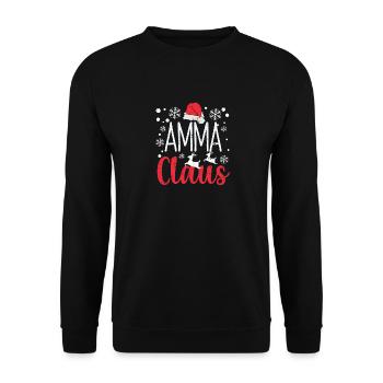 Amma Claus Père Noël Bonnet Drôle Grand-mère - Sweat-shirt Unisexe - noir - Devant - Alina (178cm) & Michal (187cm)