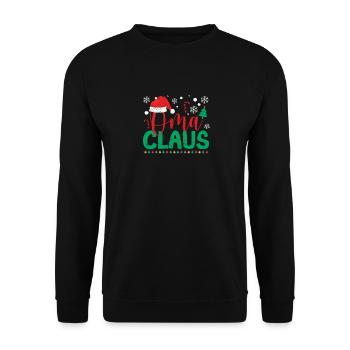Grandma Claus Santa Funny Grandma Christmas Pajamas - Unisex Sweatshirt - black - Front - Alina (178cm) & Michal (187cm)