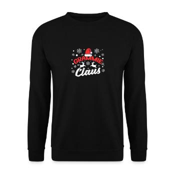 Grammie Claus Père Noël Drôle Grand-mère Noël - Sweat-shirt Unisexe - noir - Devant - Alina (178cm) & Michal (187cm)