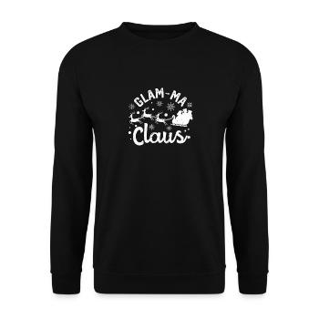 Glam-ma Claus Santa Funny Grandma Christmas Pj - Unisex Sweatshirt - black - Front - Alina (178cm) & Michal (187cm)