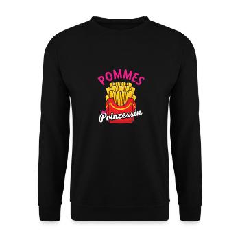 Pommes Frites Pommes Liebhaber Pommes Fritten Spru - Unisex Pullover - Schwarz - Vorne - Alina (178cm) & Michal (187cm)