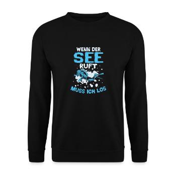 Wenn der See ruft muss ich los tauchen - Unisex Pullover - Schwarz - Vorne - Alina (178cm) & Michal (187cm)