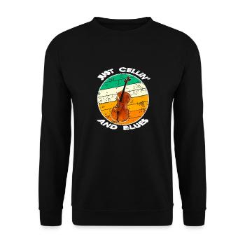 Just Cellin' And Blues Retro Vintage Blues Lover - Unisex Sweatshirt - black - Front - Alina (178cm) & Michal (187cm)