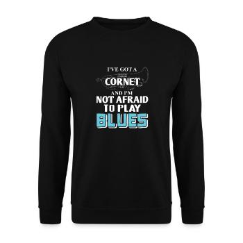 I've Got A Cornet & I'm Not Afraid To Play Blues - Unisex Pullover - Schwarz - Vorne - Alina (178cm) & Michal (187cm)
