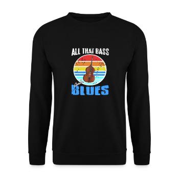 All That Bass And Blues Cool Retro Blues Lover - Unisex Sweatshirt - black - Front - Alina (178cm) & Michal (187cm)