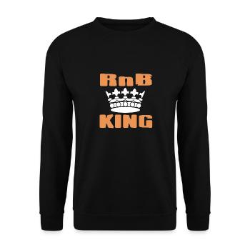 Retro RnB King Cool Blues Music Lover T-Shirt - Unisex Pullover - Schwarz - Vorne - Alina (178cm) & Michal (187cm)