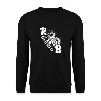 Rn'B Cool Retro Music Lover Designs T-Shirt - Unisex Pullover - Schwarz - Vorne - Alina (178cm) & Michal (187cm)