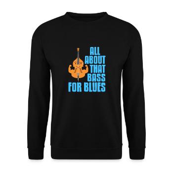 All About That Bass For Blues Cool Cute Retro - Unisex Sweatshirt - black - Front - Alina (178cm) & Michal (187cm)