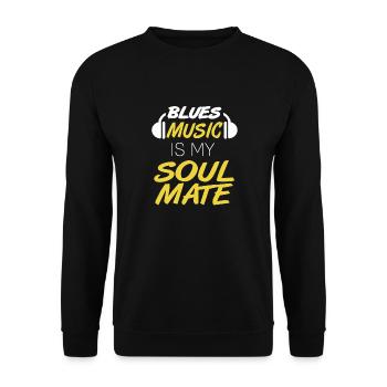 Blues Music Is My Soulmate Cool Retro Blues Lover - Unisex Sweatshirt - black - Front - Alina (178cm) & Michal (187cm)
