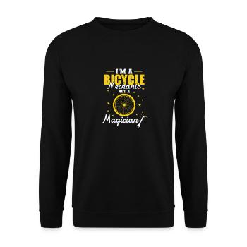 I'm a Bicycle Mechanic not a Magician - Unisex Sweatshirt - black - Front - Alina (178cm) & Michal (187cm)