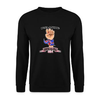 Fille islandaise incassable I Héritage islandais - Sweat-shirt Unisexe - noir - Devant - Alina (178cm) & Michal (187cm)