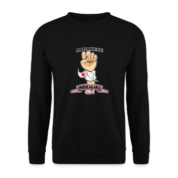 Japanese Girl Unbreakable I Japanese Heritage I - Unisex Pullover - Schwarz - Vorne - Alina (178cm) & Michal (187cm)