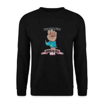 Kazakh Girl Unbreakable I Kazakh Heritage I - Unisex Sweatshirt - black - Front - Alina (178cm) & Michal (187cm)