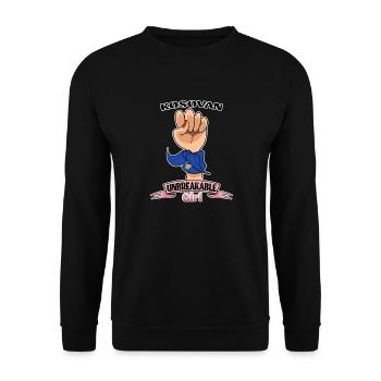 Kosovan Girl Unbreakable I Kosovan Heritage I - Unisex Sweatshirt - black - Front - Alina (178cm) & Michal (187cm)