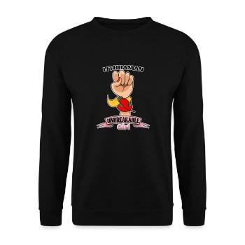Lithuanian Girl Unbreakable I Heritage Lithuania - Unisex Pullover - Schwarz - Vorne - Alina (178cm) & Michal (187cm)