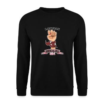 Latvian Girl Unbreakable I Latvian Heritage I - Unisex Sweatshirt - black - Front - Alina (178cm) & Michal (187cm)