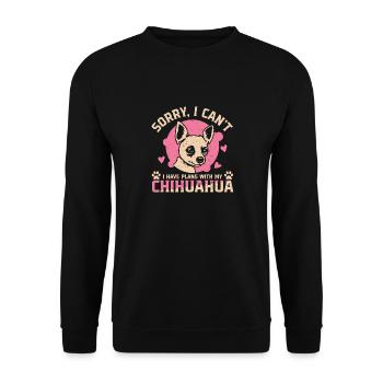 Süßes Chihuahua Chiwawa Hund Hunde Motiv süßer - Unisex Pullover - Schwarz - Vorne - Alina (178cm) & Michal (187cm)