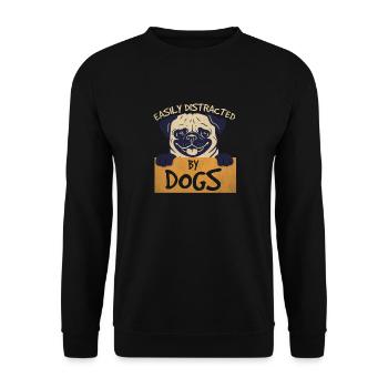 Süßes Mops Hund Möpse Mopshund Hunde Motiv süßer - Unisex Pullover - Schwarz - Vorne - Alina (178cm) & Michal (187cm)