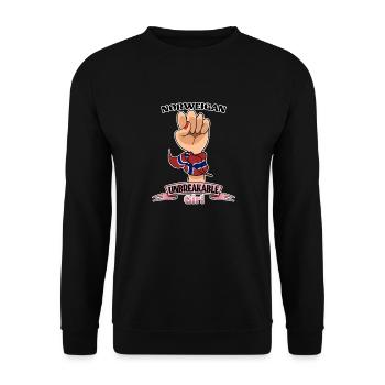 Norwegian Girl Unbreakable I Norwegian Heritage - Unisex Sweatshirt - black - Front - Alina (178cm) & Michal (187cm)