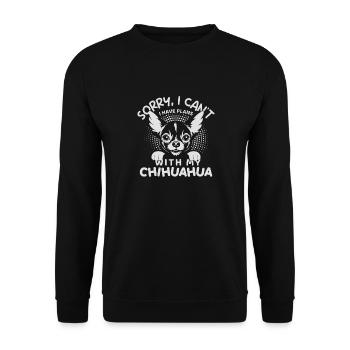 Süßes Chihuahua Chiwawa Hund Hunde Motiv süßer - Unisex Pullover - Schwarz - Vorne - Alina (178cm) & Michal (187cm)