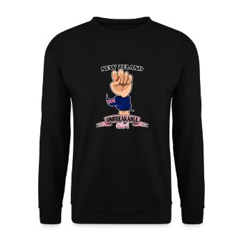 New Zealand Girl Unbreakable I Heritage New - Unisex Pullover - Schwarz - Vorne - Alina (178cm) & Michal (187cm)