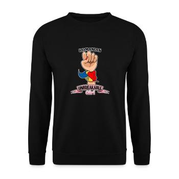 Romanian Girl Unbreakable I Romanian Heritage I - Unisex Sweatshirt - black - Front - Alina (178cm) & Michal (187cm)