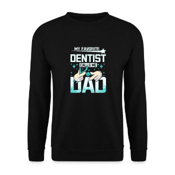 Mon dentiste préféré m’appelle papa - Sweat-shirt Unisexe - noir - Devant - Alina (178cm) & Michal (187cm)