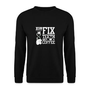 Réparera les dents pour le dentiste au café - Sweat-shirt Unisexe - noir - Devant - Alina (178cm) & Michal (187cm)