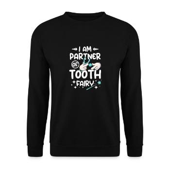 Je suis partenaire de la fée des dents - Sweat-shirt Unisexe - noir - Devant - Alina (178cm) & Michal (187cm)