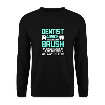 Drôle de conseils de dentiste - Sweat-shirt Unisexe - noir - Devant - Alina (178cm) & Michal (187cm)