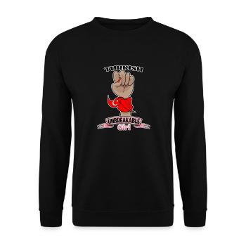 Turkish Girl Unbreakable I Turkish Heritage I - Unisex Sweatshirt - black - Front - Alina (178cm) & Michal (187cm)