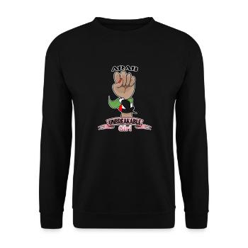 Arab Girl Unbreakable I Heritage United Arab - Unisex Pullover - Schwarz - Vorne - Alina (178cm) & Michal (187cm)