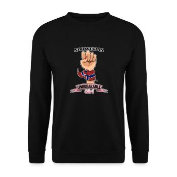 Norwegian Girl Unbreakable I Norwegian Heritage - Unisex Sweatshirt - black - Front - Alina (178cm) & Michal (187cm)