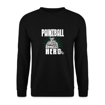 Paintball Hero Cool Retro Baller Designs T-Shirt - Unisex Sweatshirt - black - Front - Alina (178cm) & Michal (187cm)