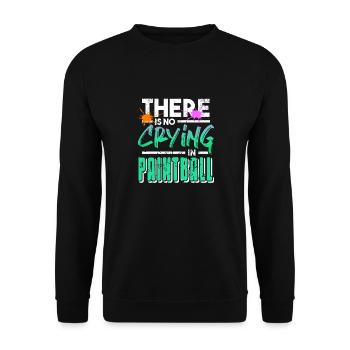 There Is No Crying In Paintball Retro Funny Baller - Unisex Sweatshirt - black - Front - Alina (178cm) & Michal (187cm)