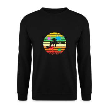 Retro Vintage Awesome Paintball Gun Baller Designs - Unisex Sweatshirt - black - Front - Alina (178cm) & Michal (187cm)
