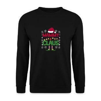 Mammy Claus Santa Funny Weihnachten Pyjamas Mom - Unisex Pullover - Schwarz - Vorne - Alina (178cm) & Michal (187cm)