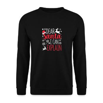 Drôle Pyjama de Noël Noël PJs Cher - Sweat-shirt Unisexe - noir - Devant - Alina (178cm) & Michal (187cm)
