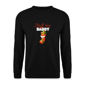 Freche Weihnachtswitze Stocking Dirty Xmas Stuff - Unisex Pullover - Schwarz - Vorne - Alina (178cm) & Michal (187cm)