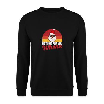 Dirty Santa Claus Offensive Christmas Not for - Unisex Sweatshirt - black - Front - Alina (178cm) & Michal (187cm)