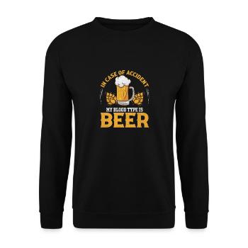 Drôle de bière Buveur de bière Buveur de bière Brasseur Motif - Sweat-shirt Unisexe - noir - Devant - Alina (178cm) & Michal (187cm)