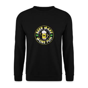 Drôle de bière Buveur de bière Buveur de bière Brasseur Motif - Sweat-shirt Unisexe - noir - Devant - Alina (178cm) & Michal (187cm)