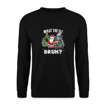 What the Elf Bruh High Gas Price Christmas - Unisex Sweatshirt - black - Front - Alina (178cm) & Michal (187cm)