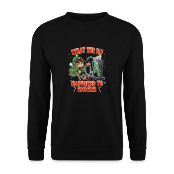 Drôle de Noël 2022 Elf - Ce qui s’est passé t - Sweat-shirt Unisexe - noir - Devant - Alina (178cm) & Michal (187cm)